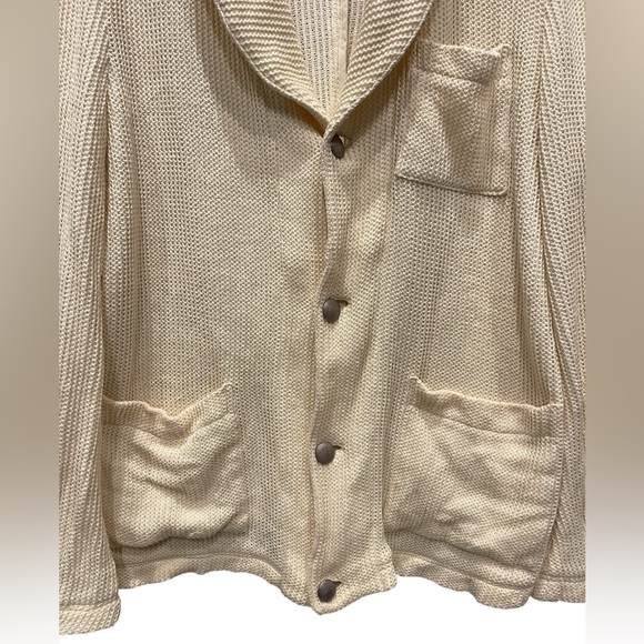 J press York st Shawl Collar Cardigan Sweater Casual Cable Knitted Button Down M - Picture 2 of 9